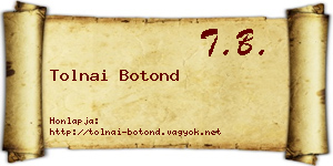 Tolnai Botond névjegykártya